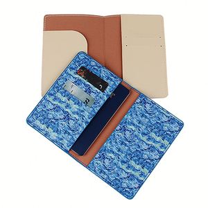 Elegante Funda de Pasaporte y Tarjetero de Cuero PU Impermeable con RFID, con Botón y Estampado a Color, Bolsa de Almacenamiento de Documentos 5 - Product Image 3