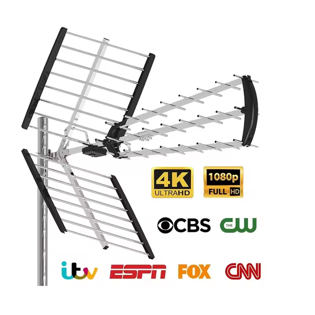 Long Range High Gain Waterproof 4K Ready ISDB-T DAB Vhf Uhf Tdt Dtv Digital Yagi Outdoor Tv Antenna 32E Yagi External TV Ant