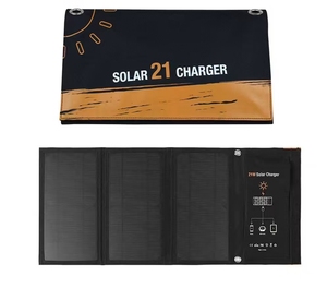 Bolsa Solar Plegable Monocristalina de 21W Lista para Usar, con 2 Puertos USB, Diseño Impermeable para Viajes, Camping y Carga al Aire Libre - Product Image 3