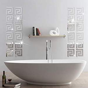 Factory Wholesale Modern Geometric Sliver Acrylic <b>Mirror</b> <b>Tiles</b> Sticker for Decoration - Product Image 2
