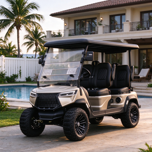 Carrito de Golf Eléctrico para 4 Personas con Parabrisas Plegable, Altavoz y Sonido, para Residencias y Villas - Product Image 1
