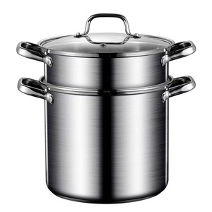 Utensilios de cocina de acero inoxidable de estilo clásico, olla de vapor con tapa de vidrio, juego de cocina para Pasta, olla de cocina de inducción, regalo perfecto - Product Image 6