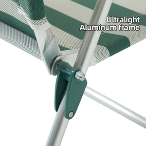 होमफुल पोर्टेबल एल्यूमीनियम समुद्र तट लाउंज कुर्सी उच्च पीठ तह समुद्र तट कुर्सी - Product Image 2