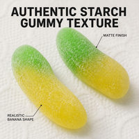 Sugar Coated Banana Shape Starch Gummy Candy Natural Color Fruit Flavor Soft Chewy Banana Starch Gummy for Kids Wholesale