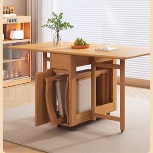 Thiết kế hiện đại rắn gỗ gấp bàn ăn đa chức năng di chuyển bàn ăn và Ghế kết hợp đồ nội thất - Product Image 1