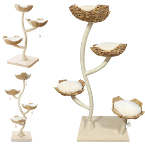 Fabrikant Groothandel Houten Sisal Grote Kattenboom Krabpaal Kattencondo Toren Moderne Kattenklimtoren - Product Image 2