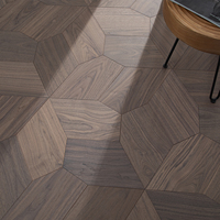 Parquet en bois d'ingénierie préfini à 5 côtés, motif noyer chocolat, avec finition grain naturel
