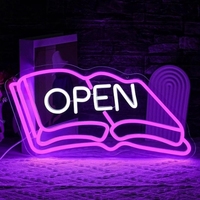 Libro de neón LED con control remoto para decoración del hogar, iluminación de escritura de música publicitaria, funciona con pilas para sala de estar, tiendas de bodas