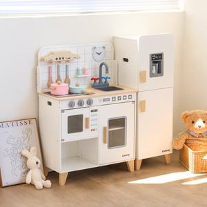 EDULAND Wooden Simulation Refrigerator with Sound &amp; Light Effects <strong>Fun</strong> &amp; Educational Home Role Play <strong>Kitchen</strong> Toy for Kids - Product Image 3