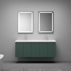 High Quality Modern Wall-mounted Solid Wood <b>Bathroom</b> Vanity Soft-closing Hinges LED <b>Mirror</b> Vietnam-made for Workshop Apartment - Product Image 1