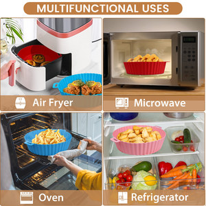 Hot Sale Easy-Wash Non-Stick Silicone Air Fryer Liner Reusable Pot and <strong>Baking</strong> <strong>Tray</strong> Pan <strong>Sets</strong> for Air Fryer - Product Image 5