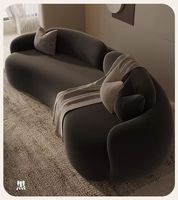 Canapé en tissu courbé de style rétro français, nouveau canapé semi-circulaire pour petite maison, salon de coiffure, zone de réception