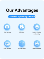 Appareil photo thermique pour enfants à vente chaude, Y900, vidéo portable, appareil photo numérique mignon pour enfants, pour la photographie, impression instantanée