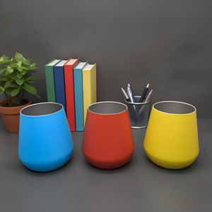 几何形状定制双层12盎司不锈钢真空保温咖啡杯不倒翁办公杯独特设计家庭办公室礼物 - Product Image 3