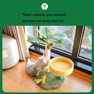 Arbre à chat pour chats d'intérieur 2 en 1 avec poteau à gratter en sisal, condo en peluche, trou pour souris, hamac, perchoir, jouet à balle pour petits animaux - Product Image 5