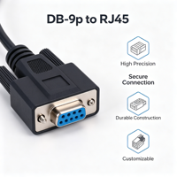 Cable de Consola Serial Personalizado DB9 Hembra a RJ45, Arnés de Cableado para Red