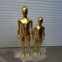 Mannequin Enfant Corps Entier en Plastique PP Or Rose, Chromé, Or ou Argent pour Vitrine de Magasin et Boutique