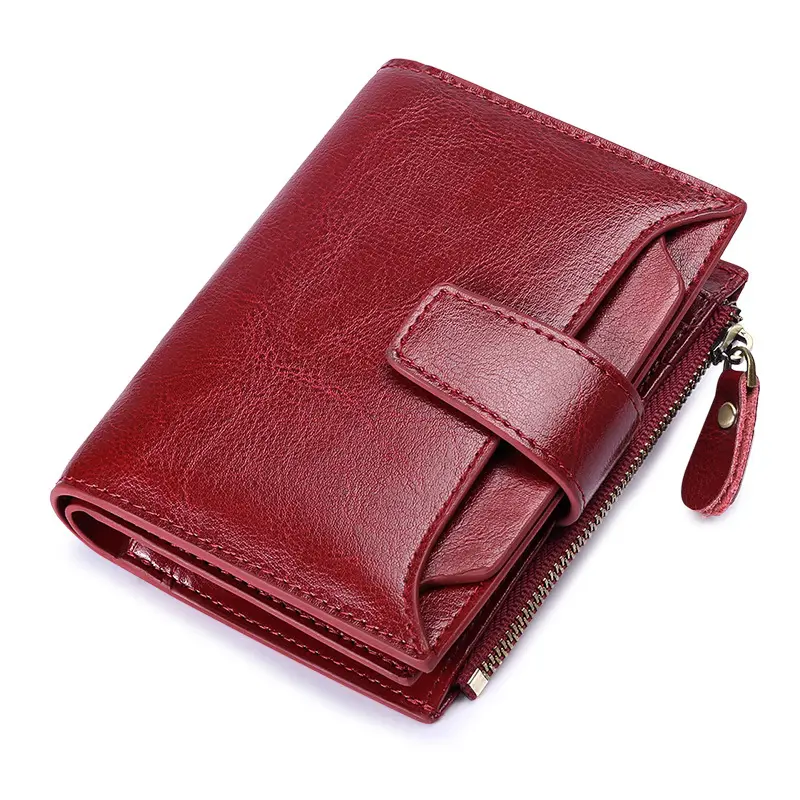 Qetesh Hot Sell Women's Cute Mini Small Leather Rfid Blocking Compact Bifold Pocket Wallet