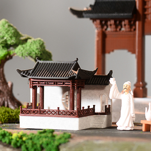 Chinese Stijl Mini Paviljoen Model-Oude Architectuur Microlandschap Voor <span class=keywords><strong>Aquarium</strong></span>, Bonsai & Zand Tafeldecoratie - Product Image 4