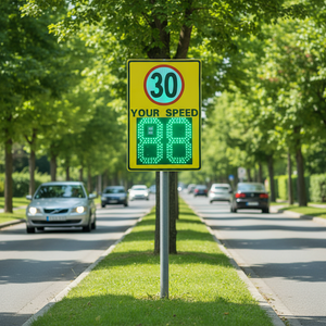 Panneau <span class=keywords><strong>de</strong></span> signalisation routière LED jaune professionnel extérieur avec capteur radar, étanche, outil <span class=keywords><strong>de</strong></span> détection <span class=keywords><strong>de</strong></span> véhicules pour <span class=keywords><strong>la</strong></span> sécurité routière - Product Image 2