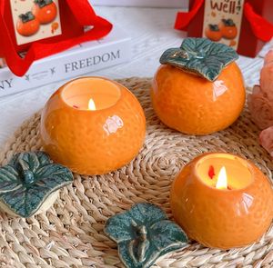Tarro de cerámica <span class=keywords><strong>Dajidali</strong></span> Naranja Fruta Vela perfumada Vela en forma de naranja - Product Image 3