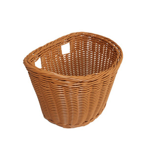 Cesta de <span class=keywords><strong>bicicleta</strong></span> tejida a mano, imitación de ratán, 23cm x 19cm x 17cm, soporte para manillar, color café Retro, duradera, para bicicletas eléctricas - Product Image 5