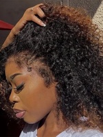 13x6 Hd 250 Densité Afro Kinky Curly Perruque 100% Cheveux Humains 13x4 4c Bords Frontal Deep Wave Curly Lace Front Perruques pour Femmes en Vente