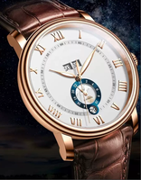 Montres automatiques professionnelles en acier, avec affichage 24 heures et calendrier complet, de conception et fabrication usine, pour marques privées