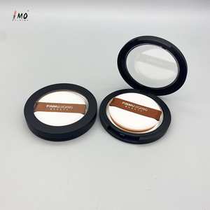 Kotak bubuk longgar bentuk bulat hitam 59mm, wadah kemasan kosong bubuk kompak - Product Image 4