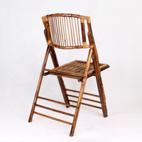 Vente en gros d'usine de chaise pliante en bambou rotin osier hôtel fête événement pliant en plein air bambou banquet salle à manger chaise de jardin
