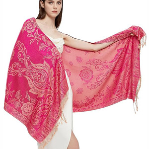 Paisley Pashmina Sciarpa floreale avvolgente reversibile scialle Voile per l'autunno damigella d'onore abito da sera inverno caldo grande sciarpa - Product Image 1