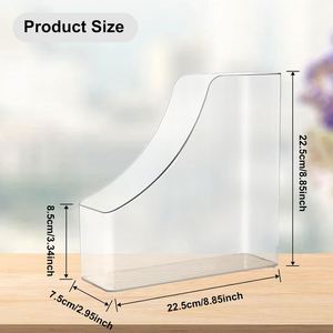 Transparent Vertical Office <b>Document</b> Archive Storage Box Plastic Student Bookshelf A4 Clear File <b>Holder</b> Bookend Desk Organizer - Product Image 3
