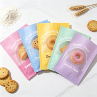 Sacs de conservation alimentaire mats imprimés avec logo personnalisé, thermoscellables, en plastique avec fenêtre transparente pour biscuits
