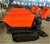 Mini-Brouette Thermique Transporteur 500kg 800kg, Dumper Chenillé Chargeur Frontal avec Moteur et Pompe pour Exploitations Agricoles