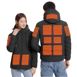 Veste chauffante décontractée longue et ample pour homme avec logo personnalisé, imperméable, alimentée par batterie USB, performance électrique, parka technique intelligente pour l'hiver - Product Image 1