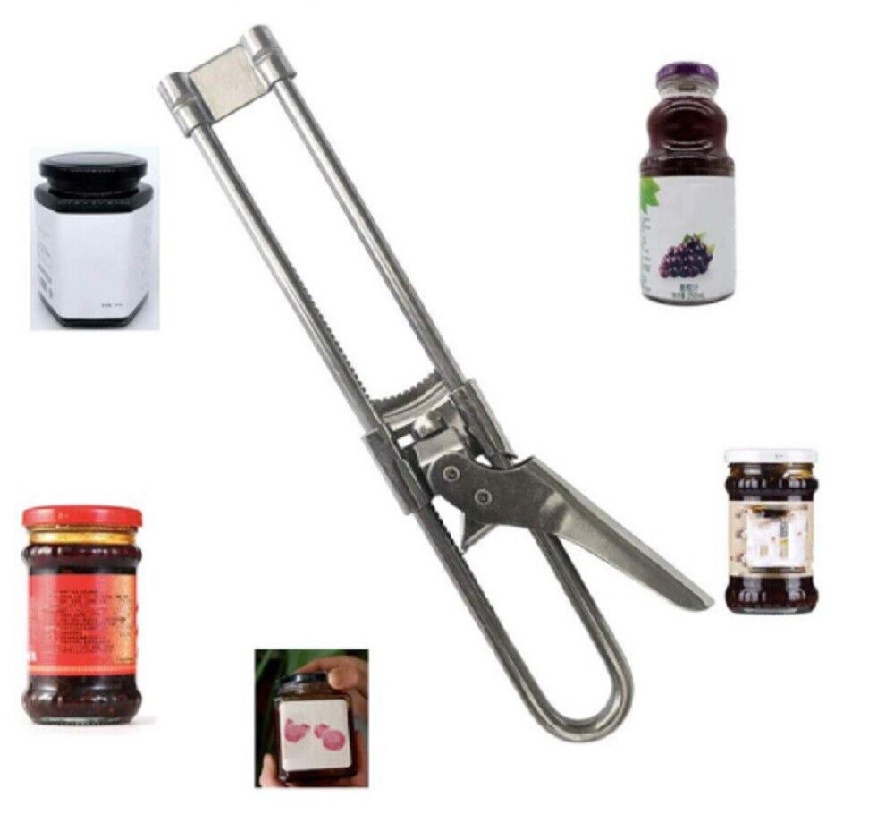 Модный Регулируемый консервный нож из нержавеющей стали, консервный нож с крышкой и захватом, консервный нож для пожилых людей с артритом (1 шт.)