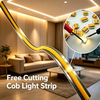 Bande LED COB 24V de qualité résidentielle, 480 LED/m, découpe libre n'importe où, ruban lumineux flexible FCOB, CE UKCA pour vitrine de bijouterie