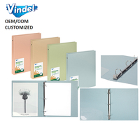 Carpeta de Anillas A4 con Logotipo Personalizado, Carpeta de Paja de Trigo y Cuero, Clips para Archivos y Bolsa para Documentos de PP/PVC con Cartón Metálico