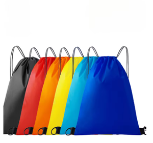 Venta caliente al por mayor promocional personalizado impermeable gimnasio dibujar cuerda bolsas de poliéster deporte mochila de nailon bolsa con cordón - Product Image 2