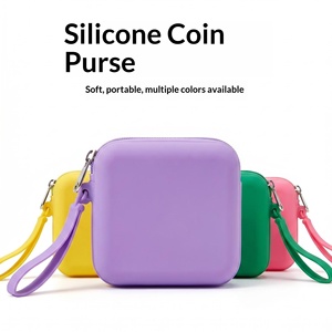 OEM <b>Silicone</b> Storage Bag Mini Pouch Small Accessories Charging Cables Children Coin Purse Portable Stock Pink - Product Image 1