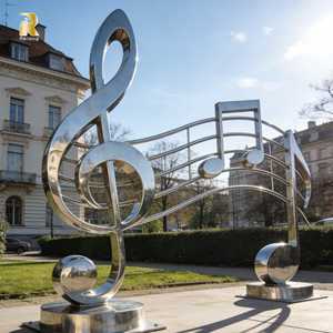 Escultura de <span class=keywords><strong>Nota</strong></span> <span class=keywords><strong>Musical</strong></span> Grande de Acero Inoxidable RELONG, Estatua de Símbolo de <span class=keywords><strong>Sol</strong></span> de Metal, Estilo Moderno Abstracto para Exteriores - Product Image 1