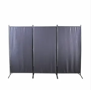 室内装饰黑色3件折叠屏家用房间隔断