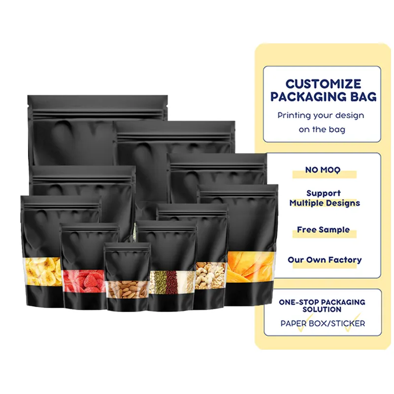 Embalagem personalizada de frutas liofilizadas lanche castanho de caju embalagem sacola de plástico ziplock Doypack para embalagens de alimentos