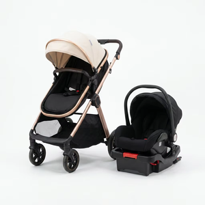 Passeggino Multifunzionale 3-in-1 in Acciaio ad Alto Tenore di Carbonio, Pieghevole a 4 Ruote con Cestino, Convertibile da Neonato a Bambino 0-3 Anni - Product Image 1