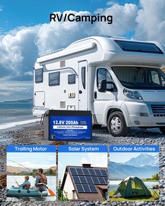 RVソーラートローリングモーターボートゴルフカート用12V200AhリチウムイオンLiFePO4ディープサイクルバッテリーパック2560Whエネルギー最大200ABMS - Product Image 3