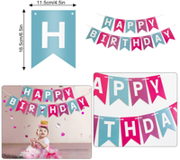 Bannière Joyeux Anniversaire, Ballons Étoiles 0-9 en Aluminium, Ballons en Latex Imprimés, Confettis, Décoration de Gâteau pour Fête d'Anniversaire Fille Femme