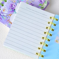 DEPAI A7-205-70 Carnet à spirale à ouverture latérale, motif dessin animé chat mignon et dessert, 80 feuilles, 80 g/m², ligné, mini bloc-notes de poche pour enfants
