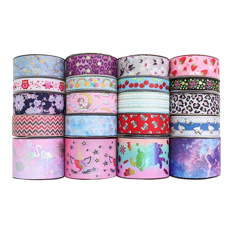 Factory Price Custom Printed Ribbon Grosgrain Ribbon for Hair Bows Craft