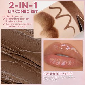 Rouge à lèvres et brillant à lèvres 2-en-1 double embout, crayon à lèvres mat + gloss miroir, <span class=keywords><strong>maquillage</strong></span> pour les lèvres longue tenue, waterproof et anti-transfert - Product Image 5