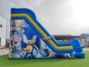 Castillo Hinchable Comercial <span class=keywords><strong>Sonic</strong></span> con Tobogán, Combo de Castillo Hinchable Seco y Mojado The Hedgehog para Alquiler de Fiestas, Negocios y Eventos al Aire Libre - Product Image 4